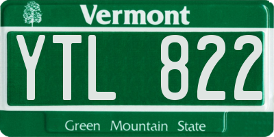 VT license plate YTL822