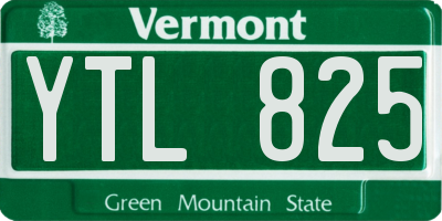VT license plate YTL825