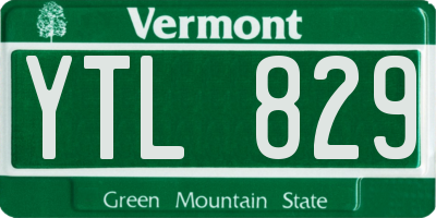 VT license plate YTL829