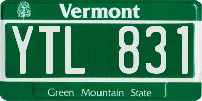 VT license plate YTL831