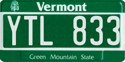 VT license plate YTL833