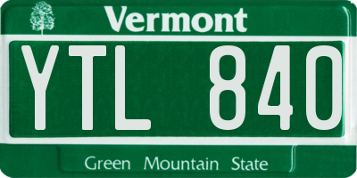 VT license plate YTL840