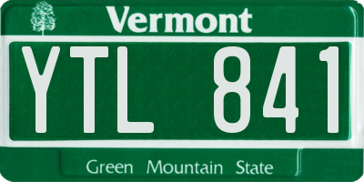 VT license plate YTL841