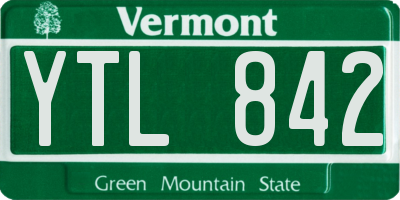 VT license plate YTL842