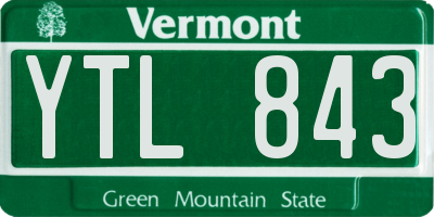 VT license plate YTL843