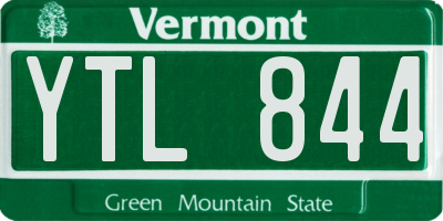 VT license plate YTL844