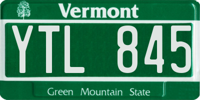 VT license plate YTL845