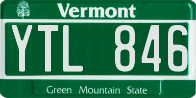 VT license plate YTL846