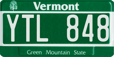 VT license plate YTL848