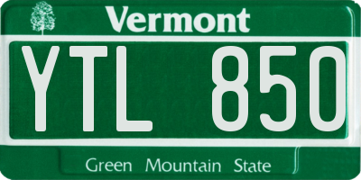 VT license plate YTL850
