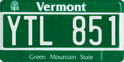 VT license plate YTL851