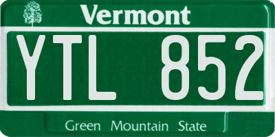 VT license plate YTL852