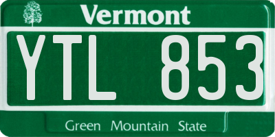 VT license plate YTL853