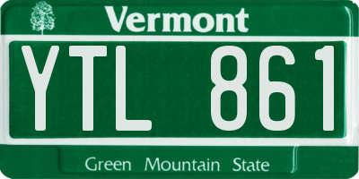 VT license plate YTL861