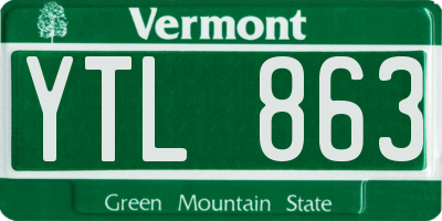 VT license plate YTL863