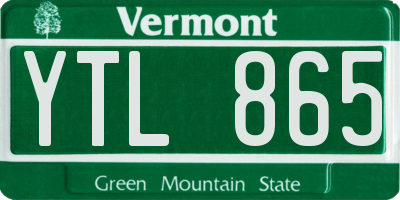 VT license plate YTL865