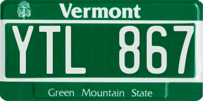 VT license plate YTL867