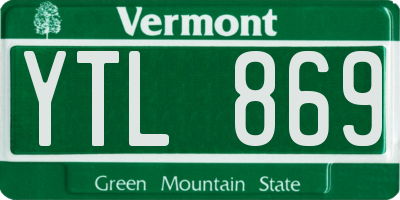 VT license plate YTL869