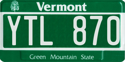 VT license plate YTL870