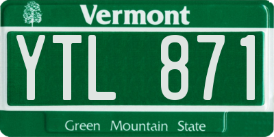 VT license plate YTL871