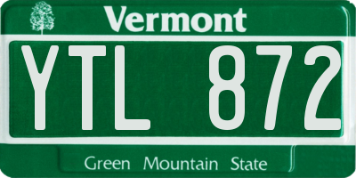 VT license plate YTL872