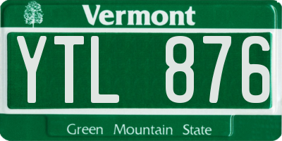 VT license plate YTL876