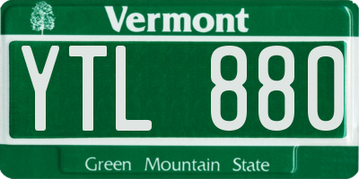 VT license plate YTL880