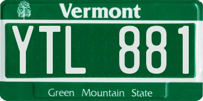VT license plate YTL881