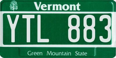 VT license plate YTL883