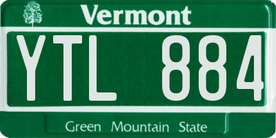 VT license plate YTL884
