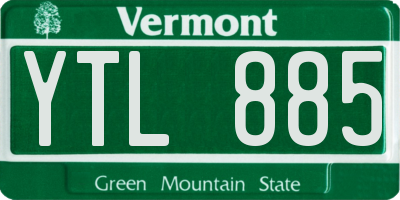 VT license plate YTL885