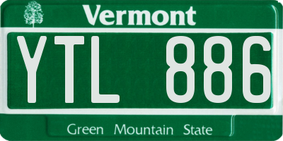 VT license plate YTL886