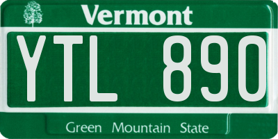 VT license plate YTL890