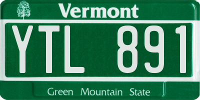 VT license plate YTL891