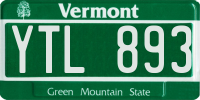 VT license plate YTL893