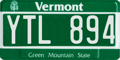 VT license plate YTL894