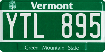 VT license plate YTL895