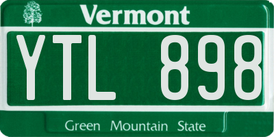VT license plate YTL898