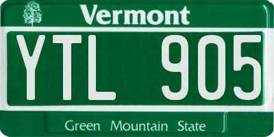 VT license plate YTL905