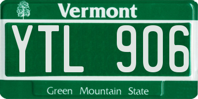VT license plate YTL906