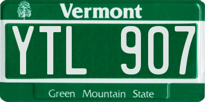 VT license plate YTL907