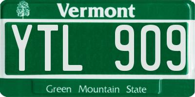 VT license plate YTL909