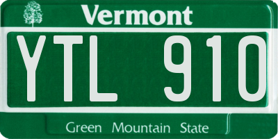 VT license plate YTL910