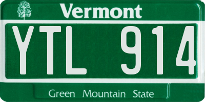 VT license plate YTL914