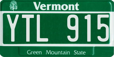 VT license plate YTL915
