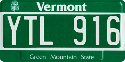 VT license plate YTL916