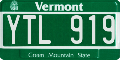VT license plate YTL919