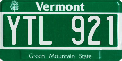 VT license plate YTL921