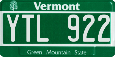 VT license plate YTL922