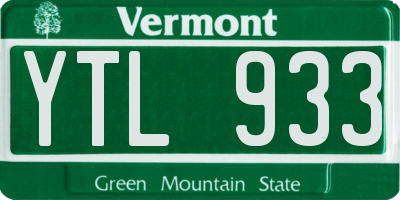 VT license plate YTL933